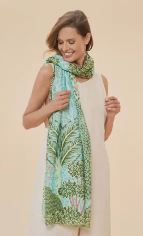 Secret Paradise Aqua Print Scarf