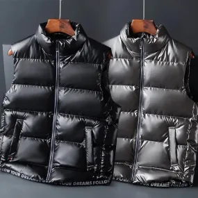 Shiny Down Cotton Vest Jacket