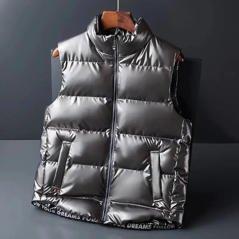 Shiny Down Cotton Vest Jacket