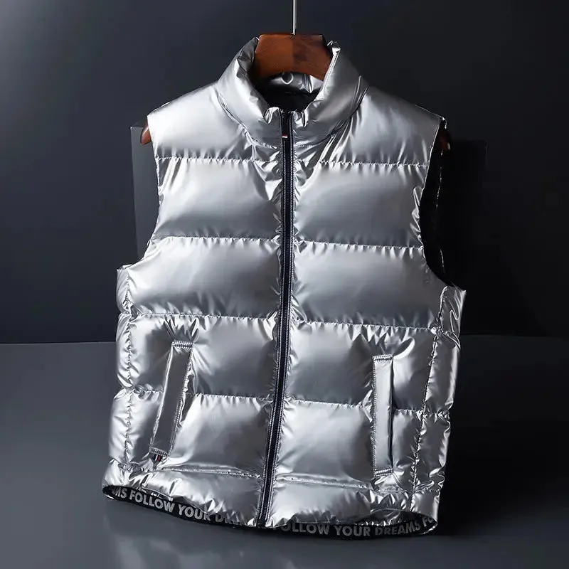 Shiny Down Cotton Vest Jacket