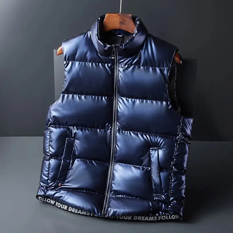 Shiny Down Cotton Vest Jacket