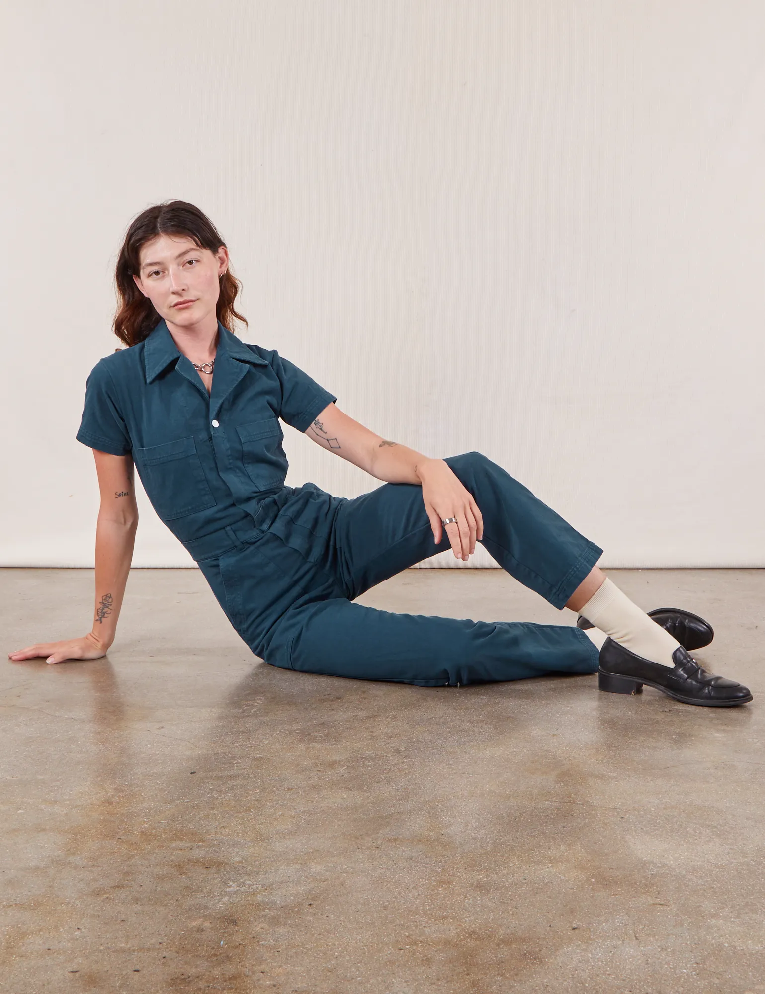 Short Sleeve Jumpsuit - Lagoon