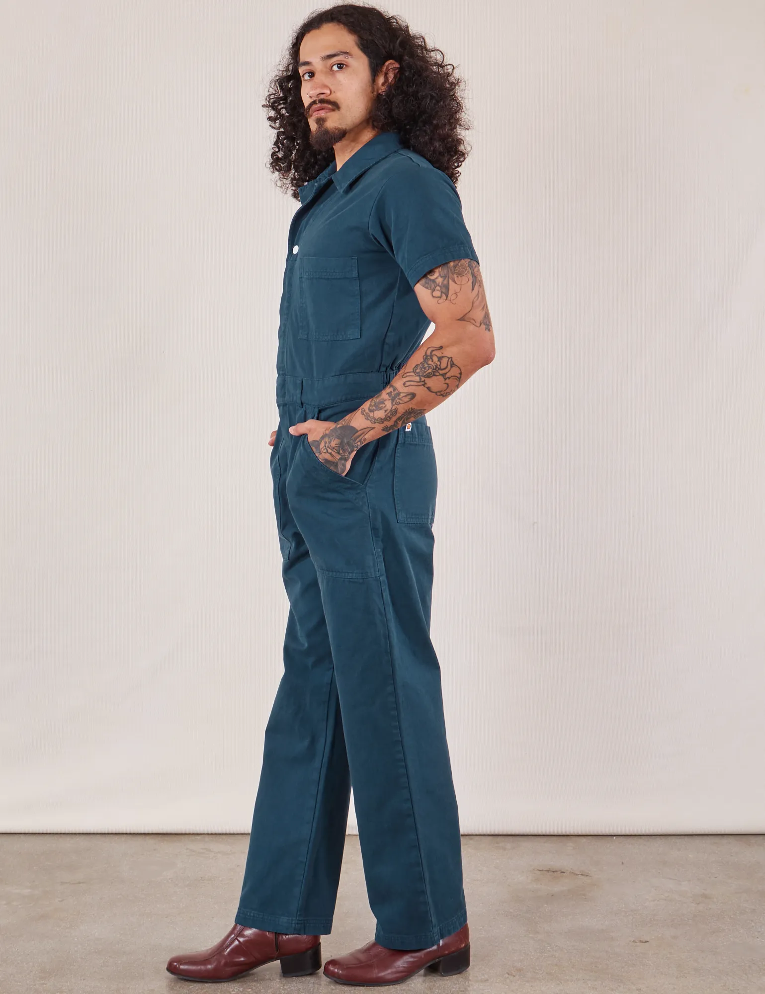 Short Sleeve Jumpsuit - Lagoon