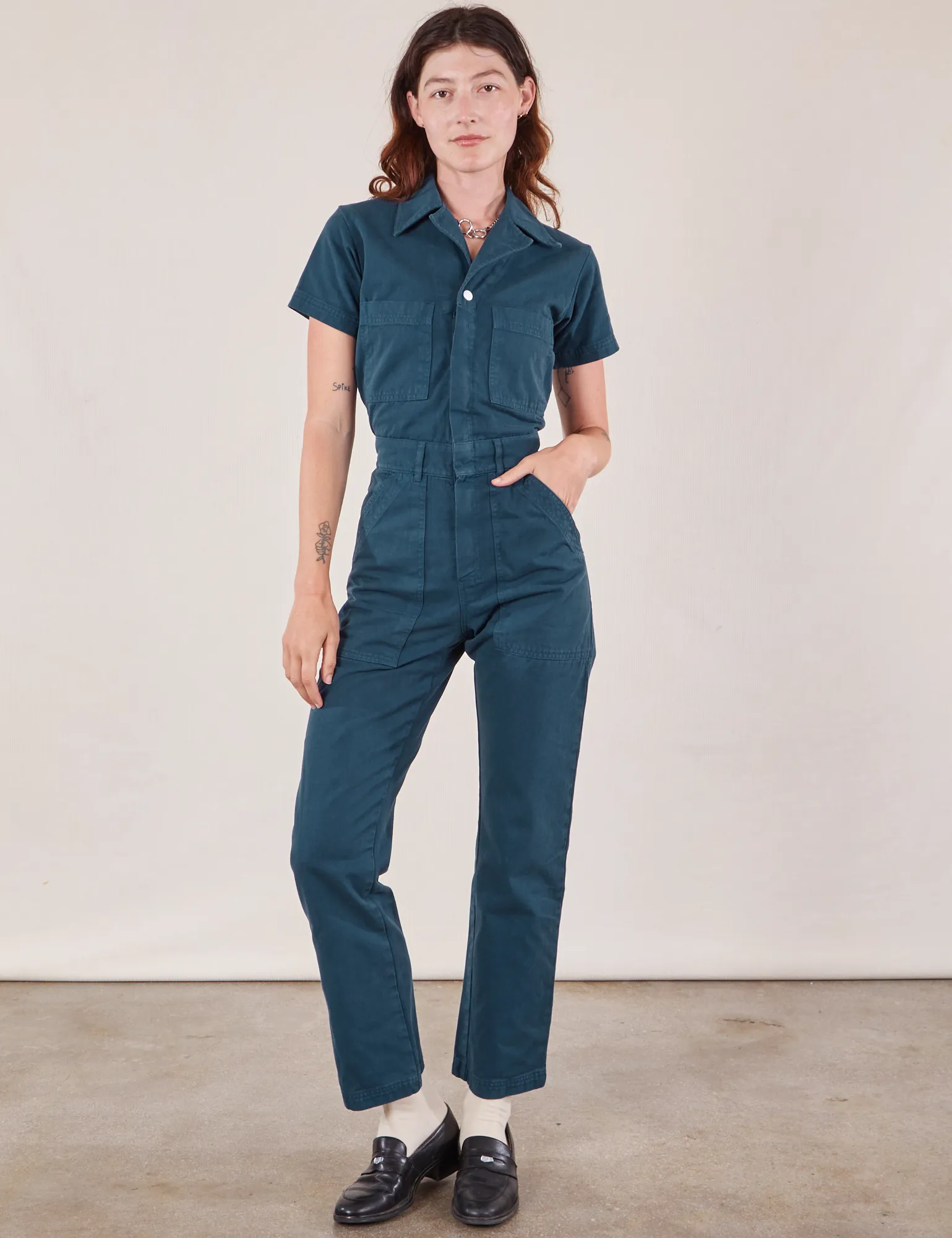 Short Sleeve Jumpsuit - Lagoon