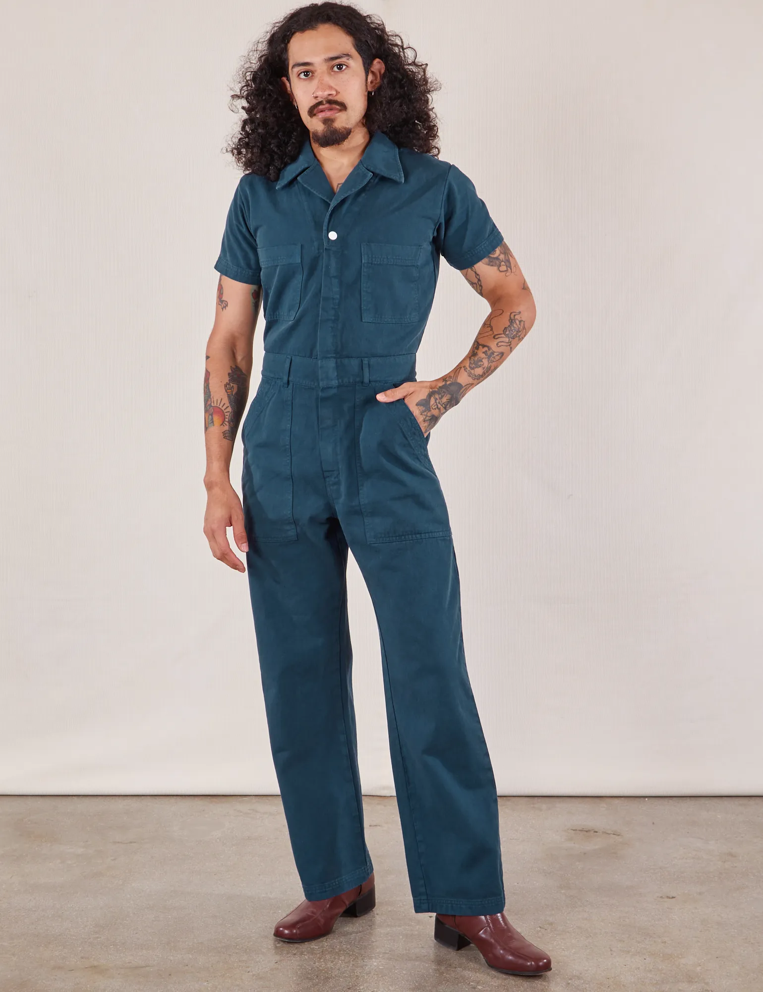 Short Sleeve Jumpsuit - Lagoon