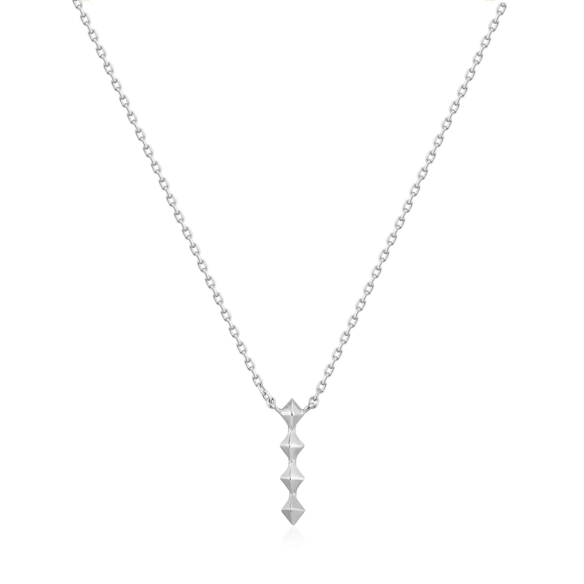 Silver Spike Drop Necklace