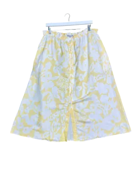 Size 3XL | Variety Hour Yellow and White Floral Linen Blend Midi Skirt