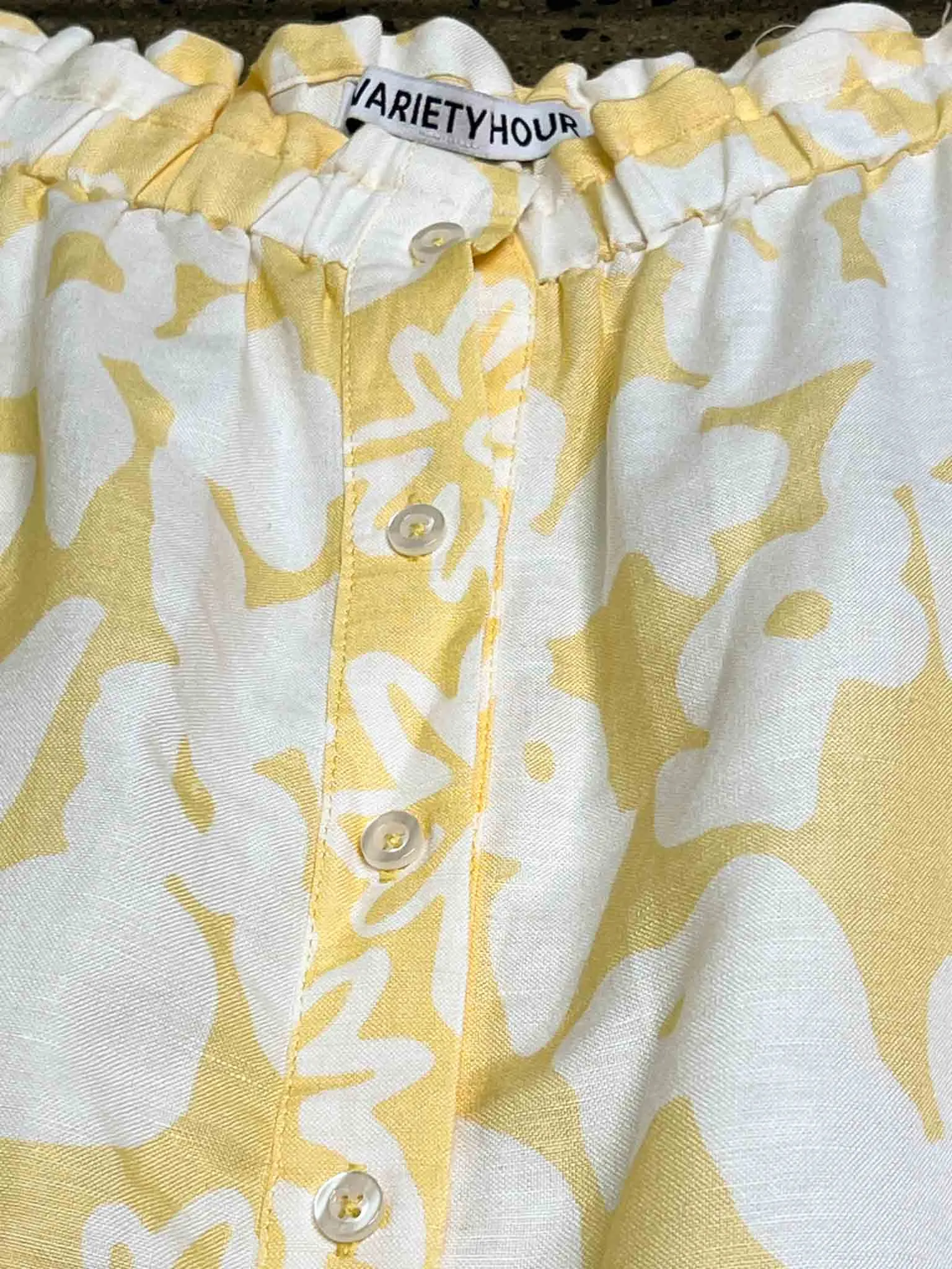 Size 3XL | Variety Hour Yellow and White Floral Linen Blend Midi Skirt