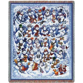 Snow Folks Woven Throw Blanket