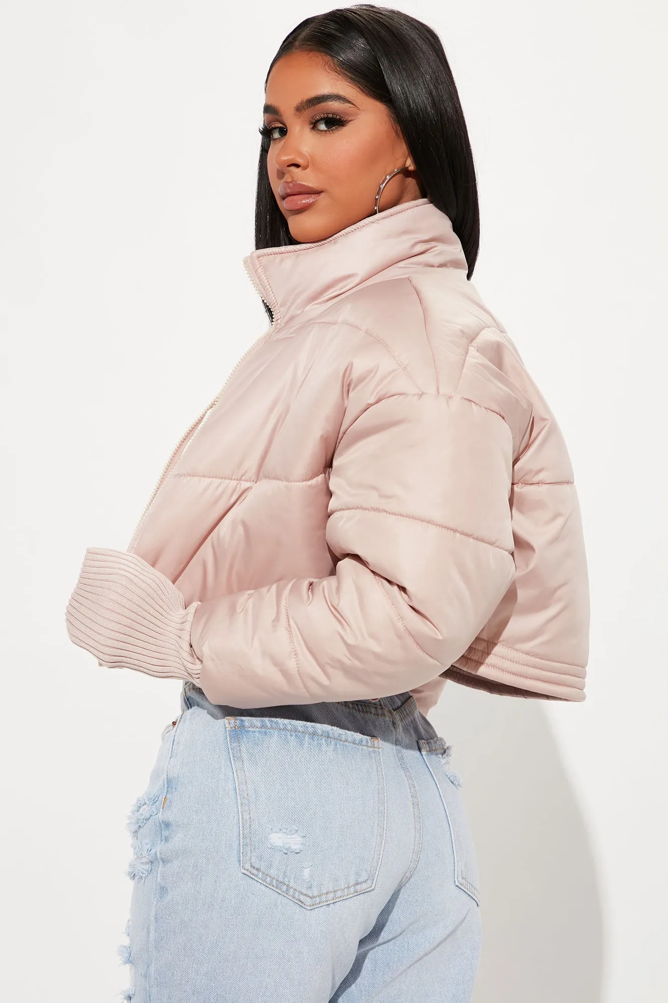 So Tempting Puffer Jacket - Taupe