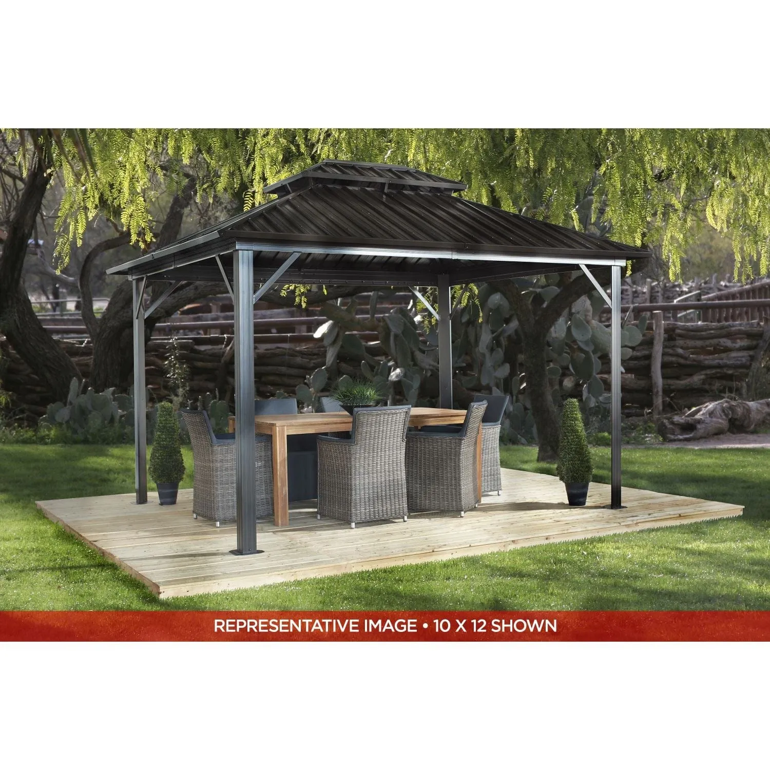 Sojag | Genova II Double Roof Hardtop Gazebo 12' x 12'