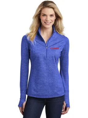 Sport-Tek Ladies Sport-Wick Stretch Reflective Heather 1/2-Zip Pullover