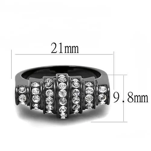 Stainless Steel Ring Top GRD Crystal Clear TK3167 for Women Style BlackIon