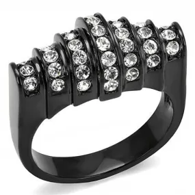 Stainless Steel Ring Top GRD Crystal Clear TK3167 for Women Style BlackIon