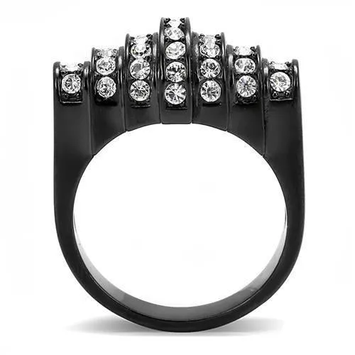 Stainless Steel Ring Top GRD Crystal Clear TK3167 for Women Style BlackIon