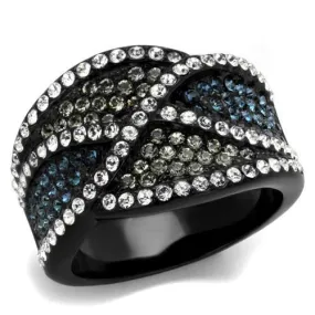 Stainless Steel Ring Top GRD Crystal Montana TK2357 for Women Style BlackIon