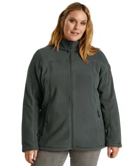 Stoy Emma Women's Plus Size Zip Fleece Jacket Dark Teal Green Sizes 20-28