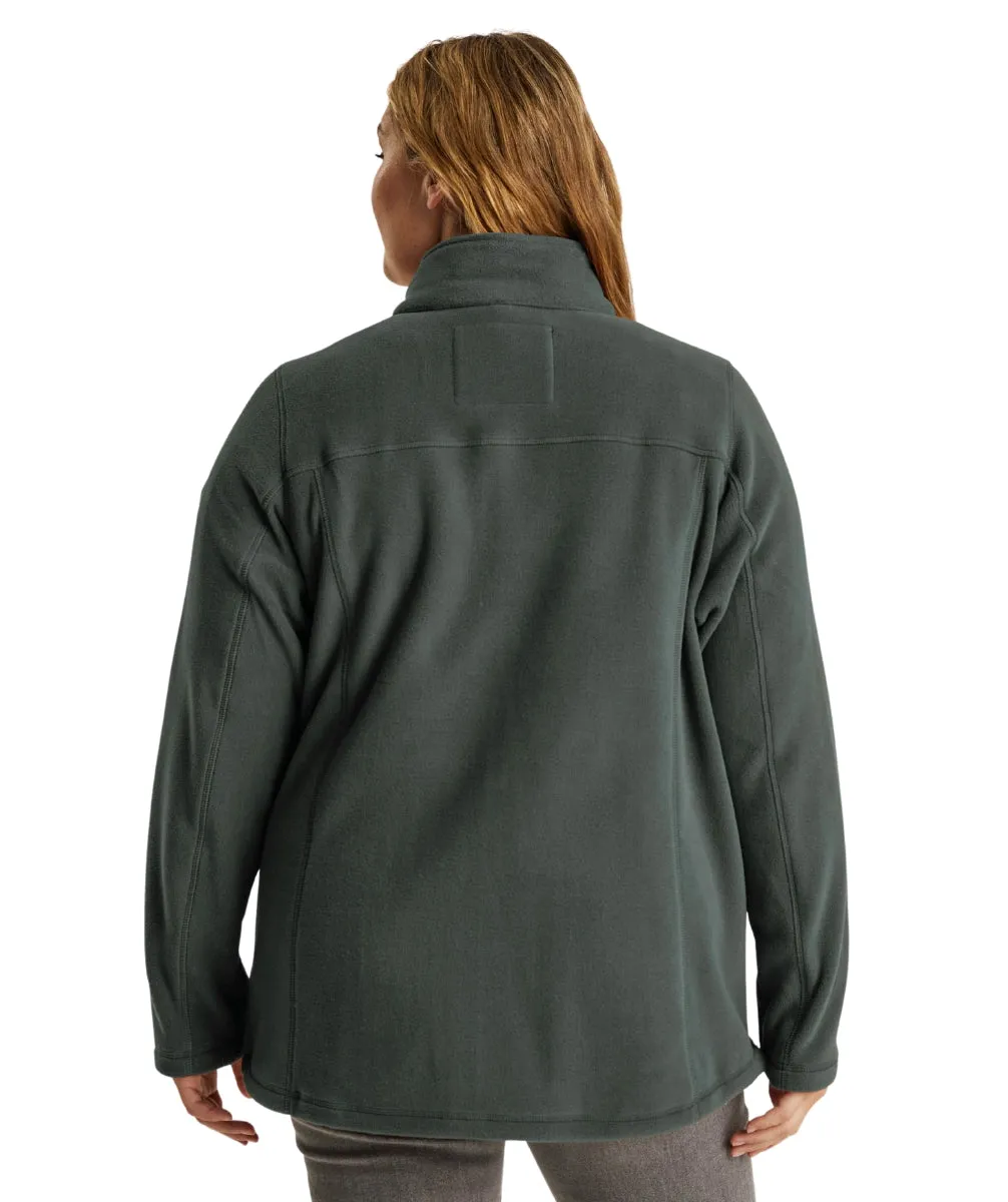 Stoy Emma Women's Plus Size Zip Fleece Jacket Dark Teal Green Sizes 20-28