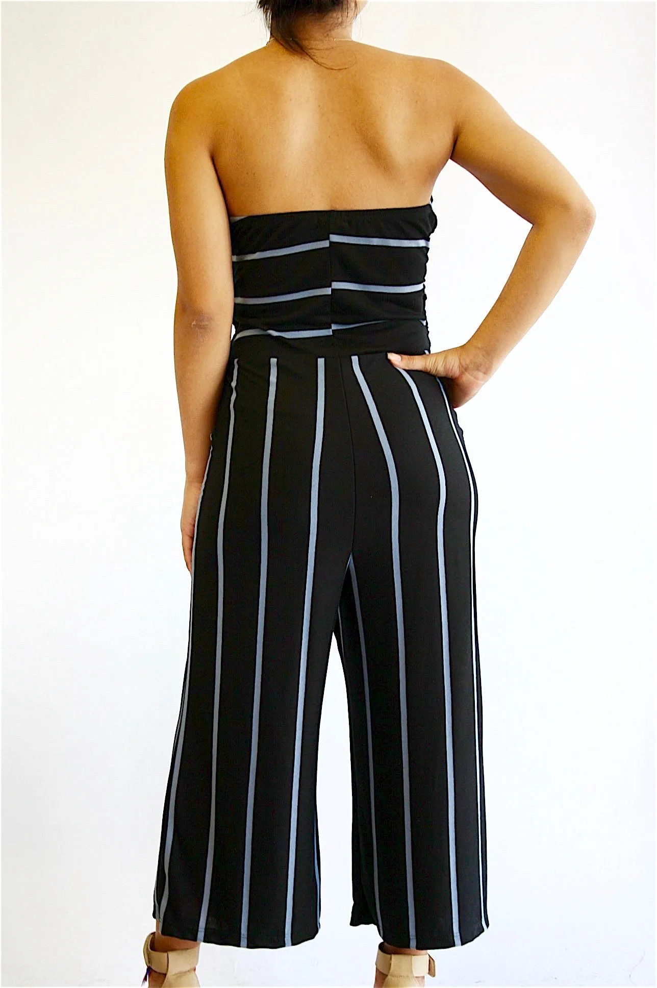 Strapless Wide Leg Jumpsuit