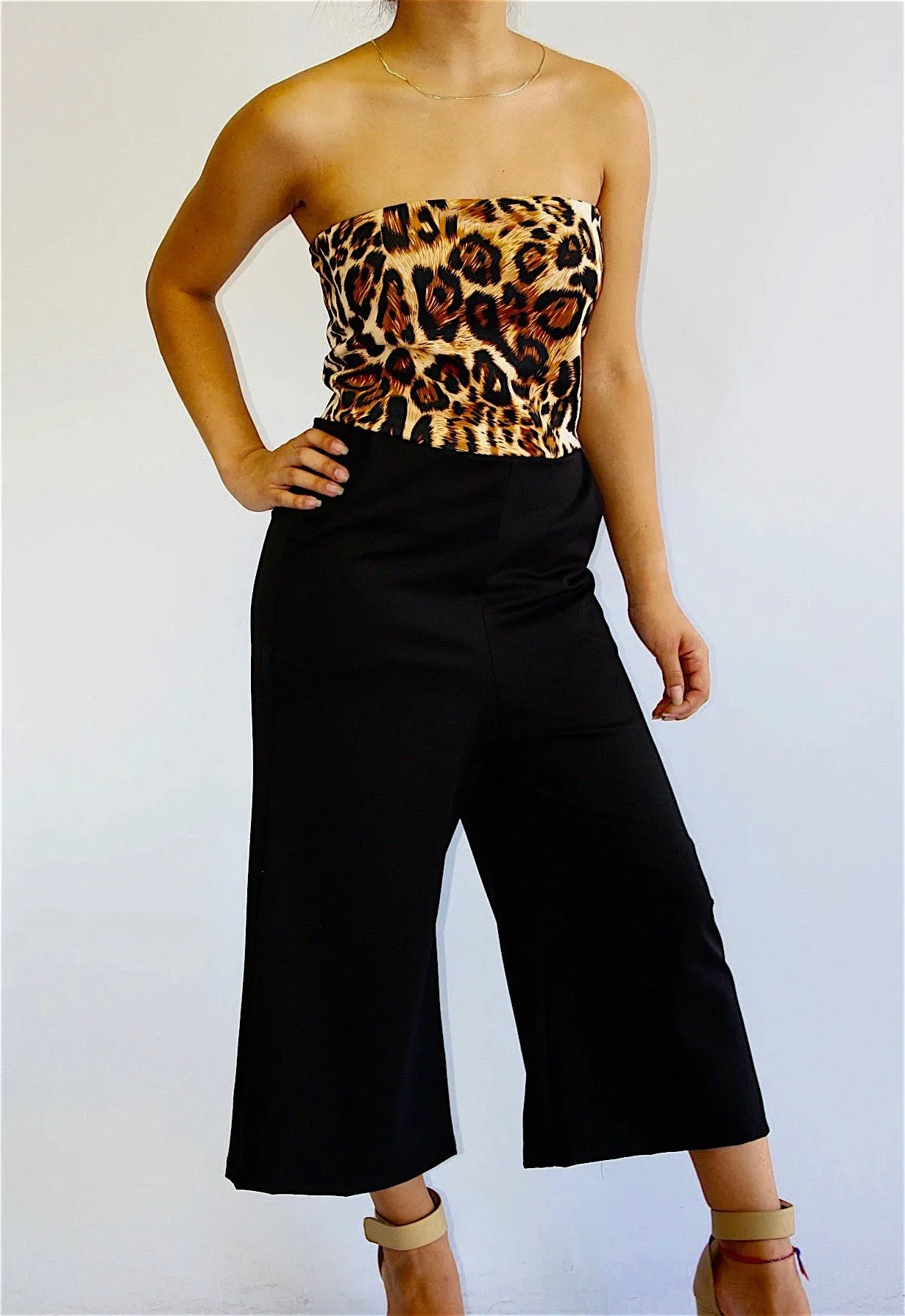 Strapless Wide Leg Jumpsuit