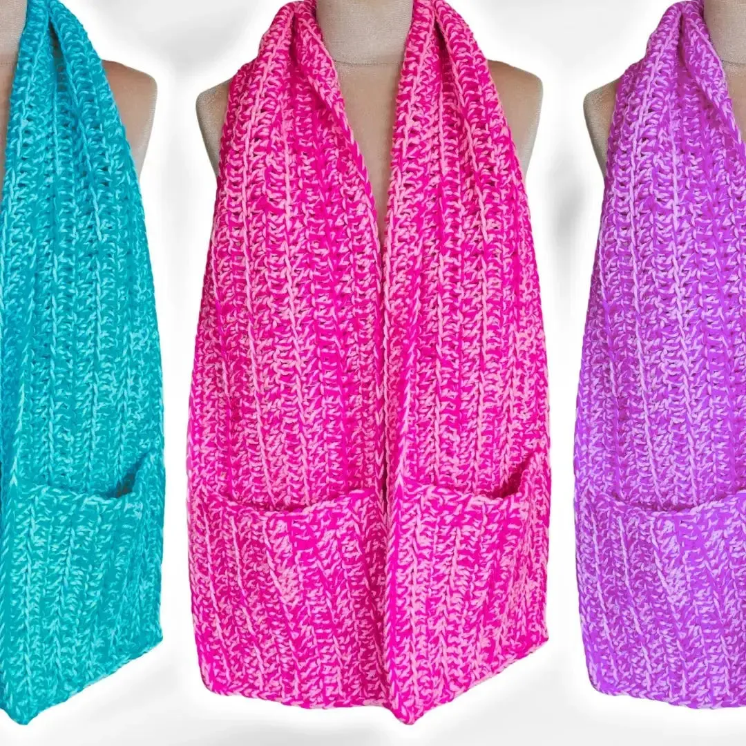 Super Easy Crochet Pocket Scarf Pattern – 3 Simple Steps