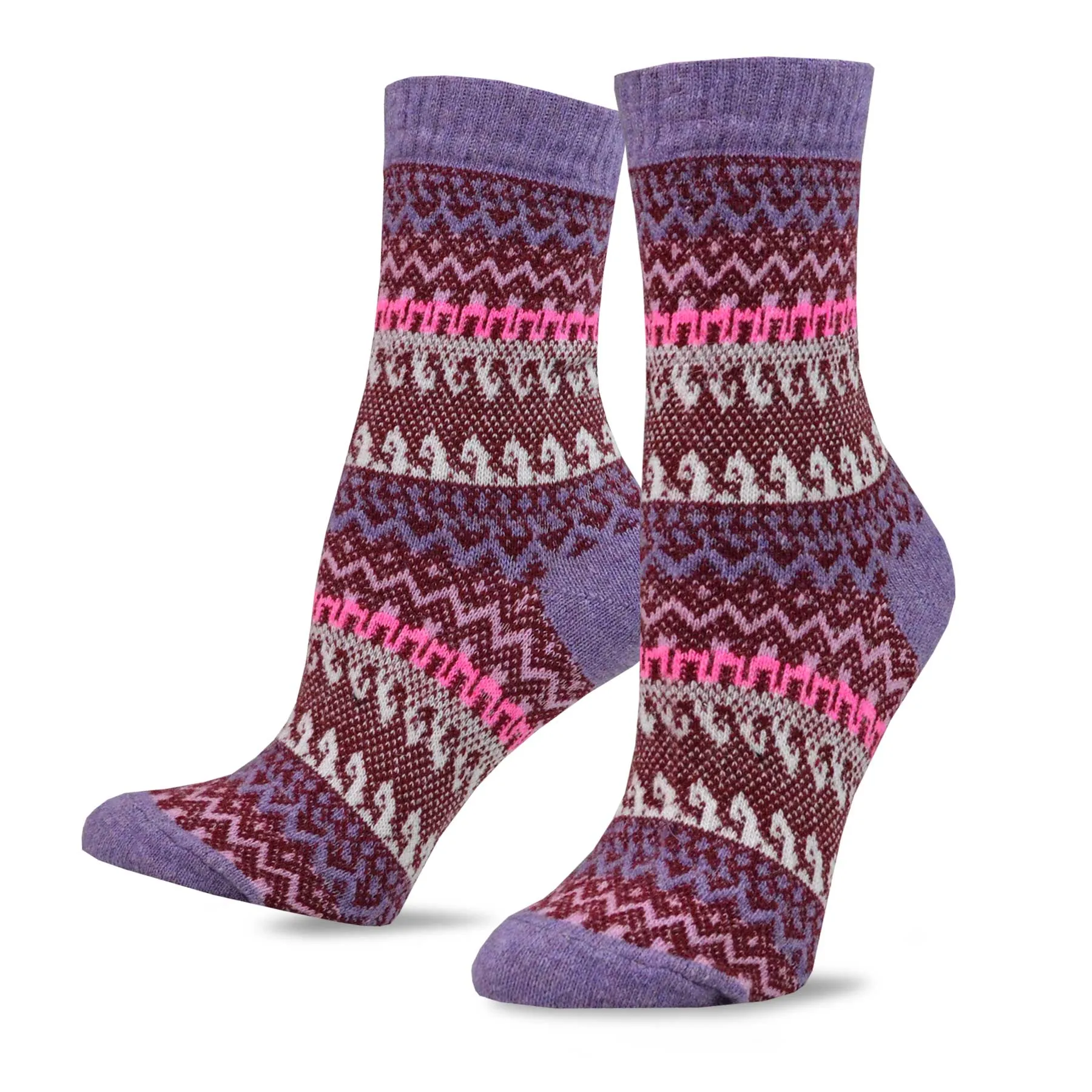 TeeHee Socks Women's Warmer Crew Jacquard Basic 9-Pack Gift Box (12156)