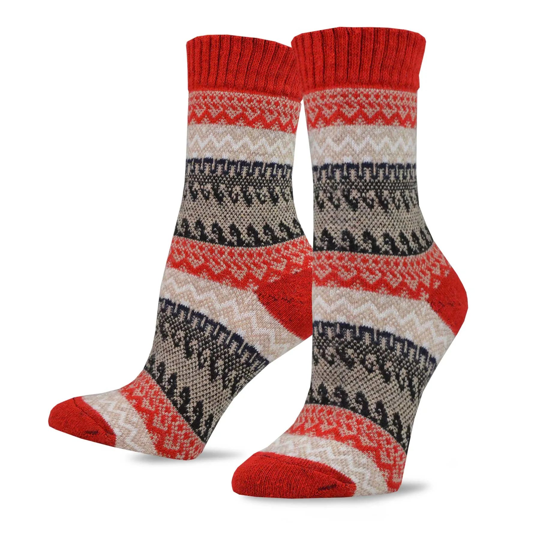 TeeHee Socks Women's Warmer Crew Jacquard Basic 9-Pack Gift Box (12156)