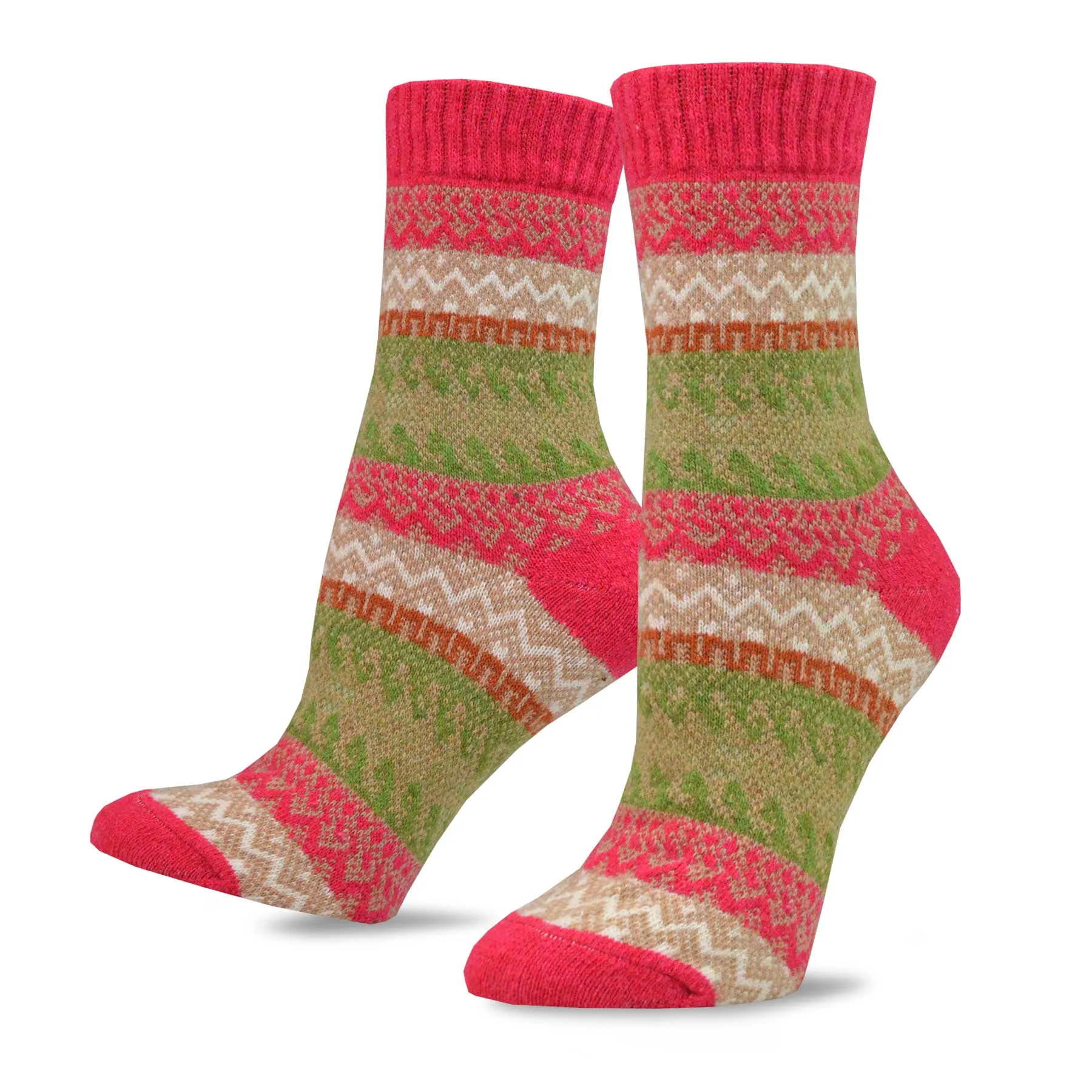 TeeHee Socks Women's Warmer Crew Jacquard Basic 9-Pack Gift Box (12156)