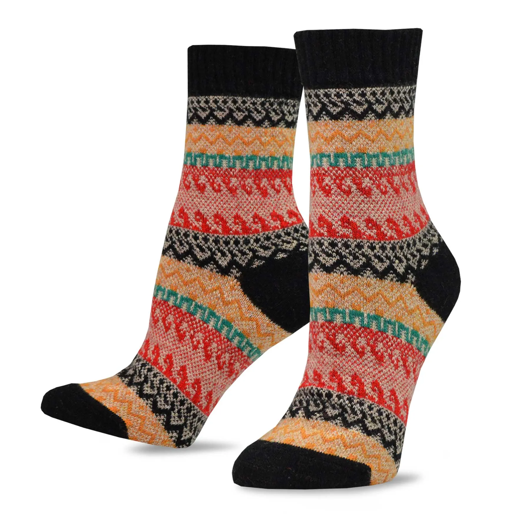 TeeHee Socks Women's Warmer Crew Jacquard Basic 9-Pack Gift Box (12156)