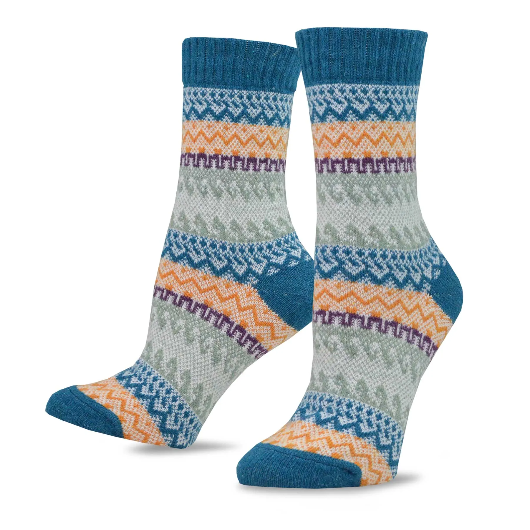 TeeHee Socks Women's Warmer Crew Jacquard Basic 9-Pack Gift Box (12156)