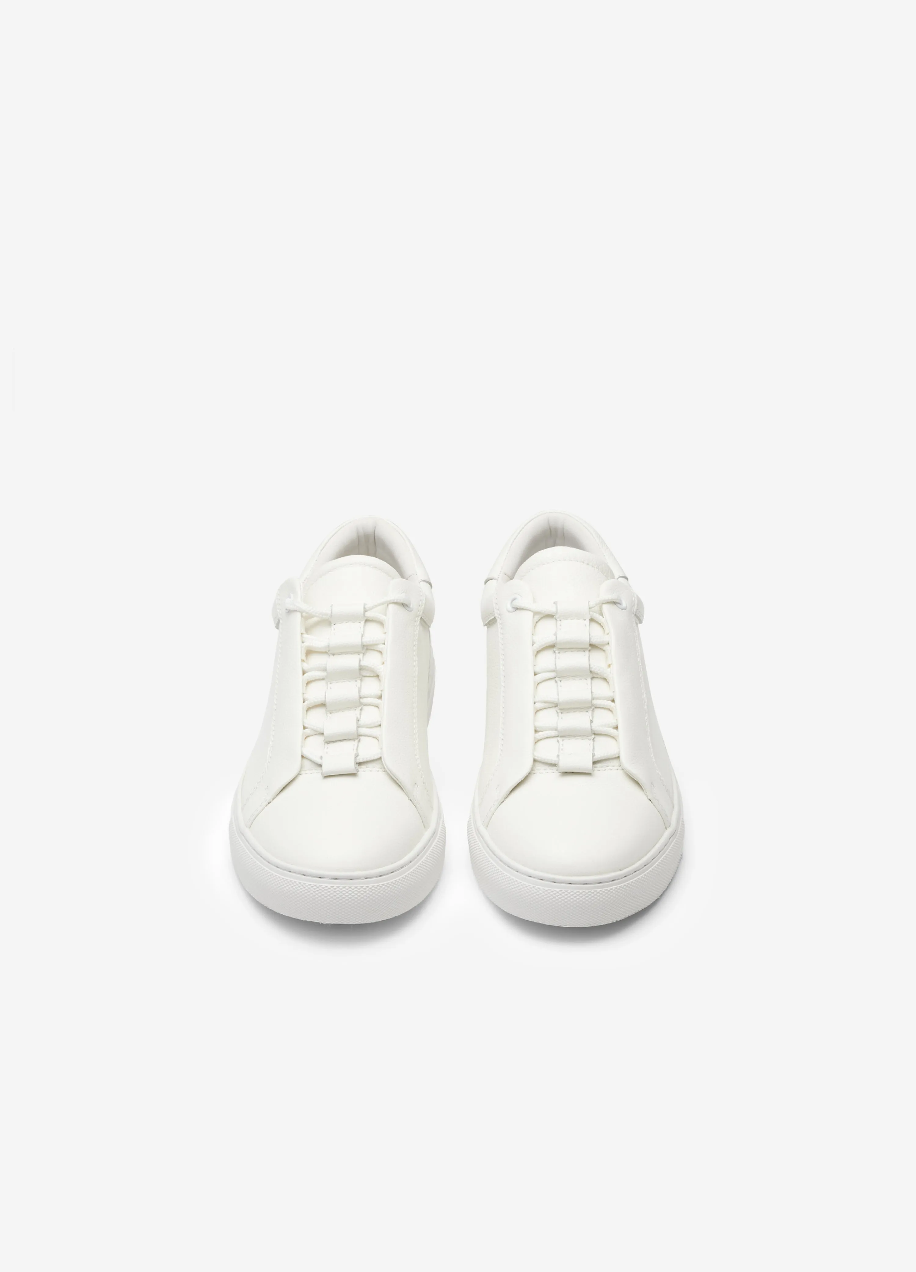 Textured Leather Sneaker White