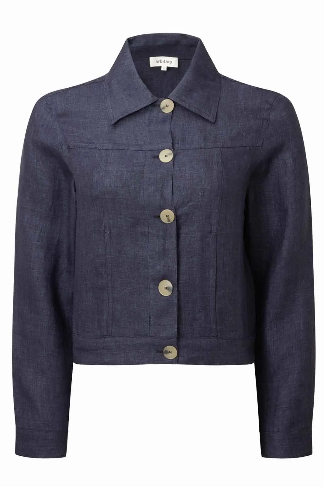 The Elba Cropped Jacket in Denim Blue