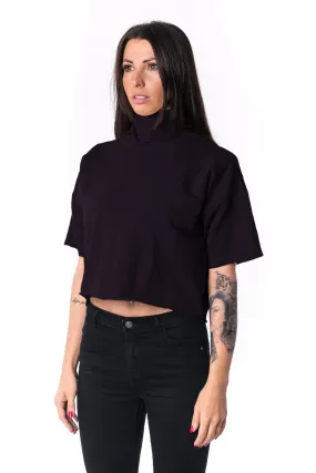 The Woman Panelled Crop Turtleneck 17 // black