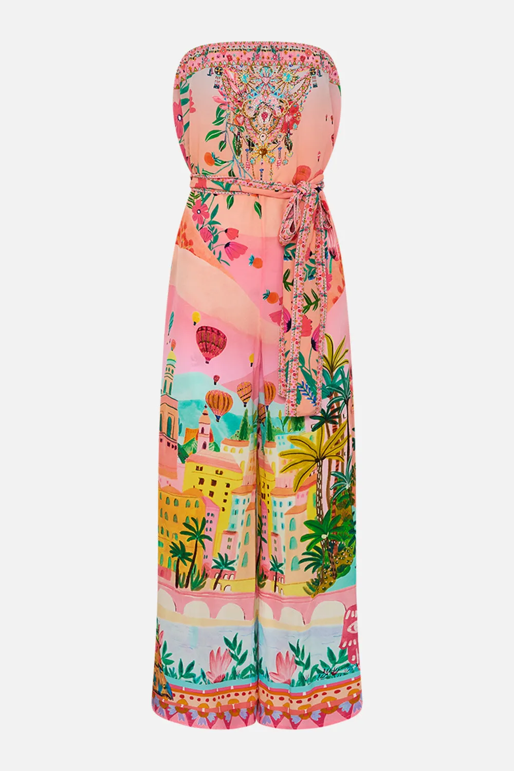 TIE WAIST STRAPLESS JUMPSUIT SISTER SUNSET