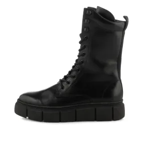 Tove lace up boot leather - BLACK