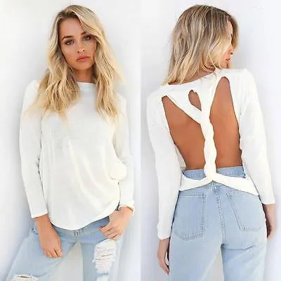 twirl cutout back sweater top