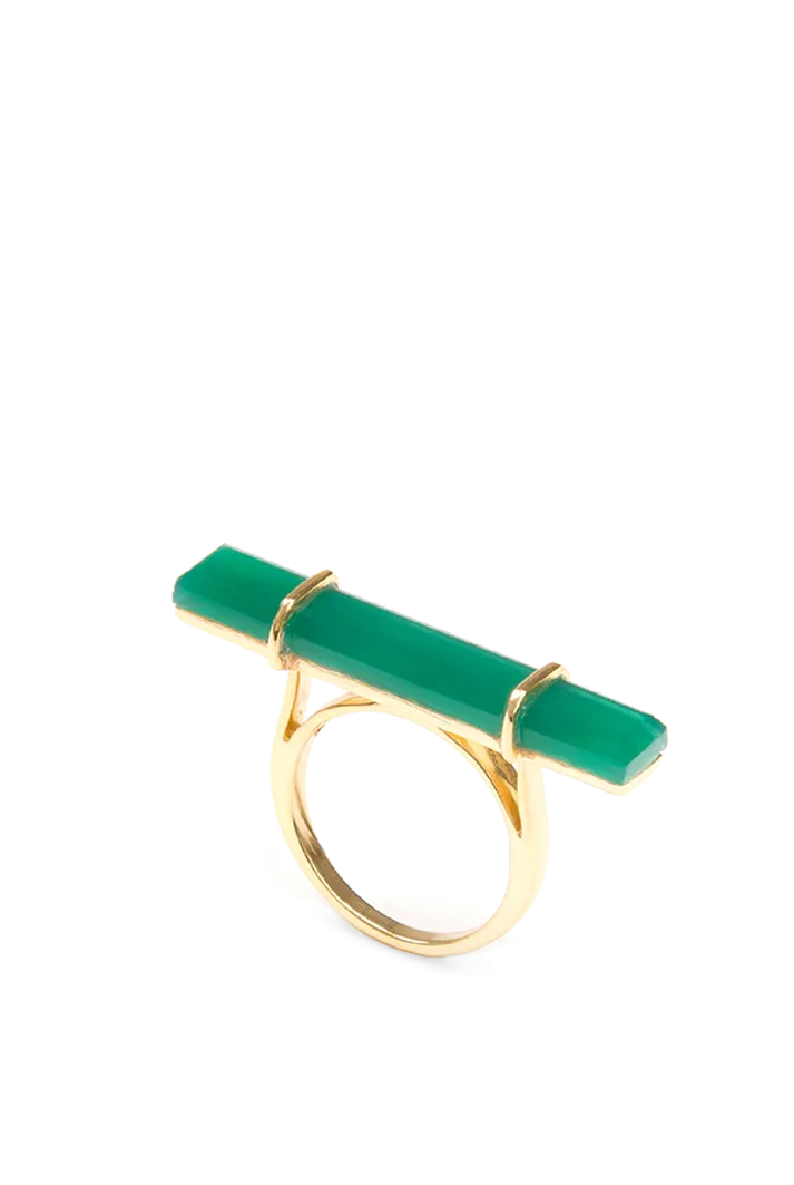 Urban Bar Ring with Green Onyx