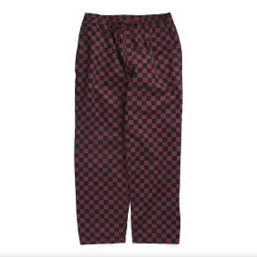 VANS RANGE BAGGY TAPERED ELASTIC WAIST PANTS - GRAPE BLACK CHECKERBOARD