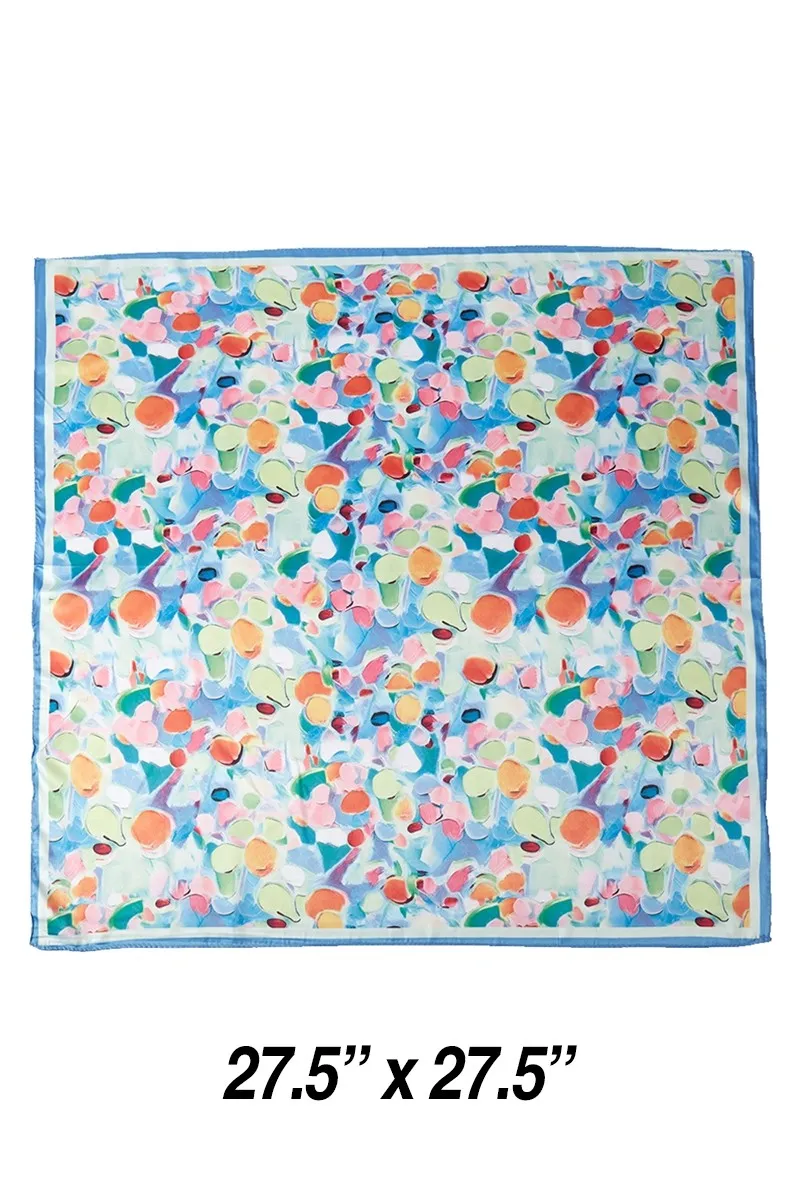 VIBRANT ABSTRACT PATTERN BANDANA SCARF - BLUE