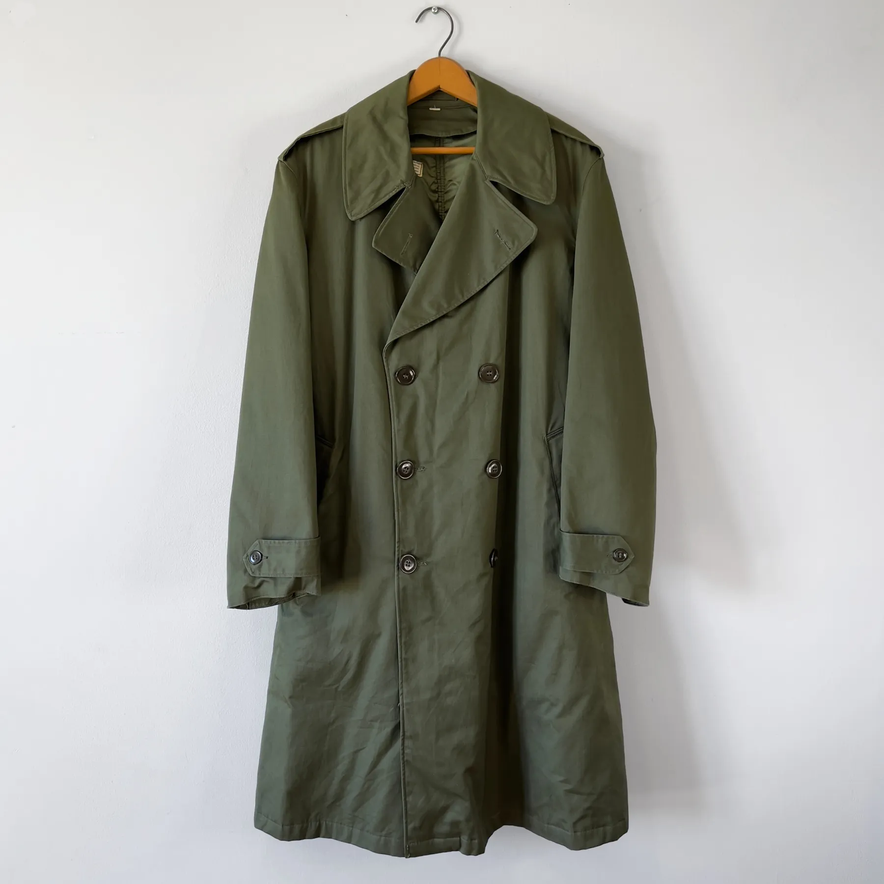 Vintage 1950s U.S. Army OG 107 Heavy Field Wool Overcoat