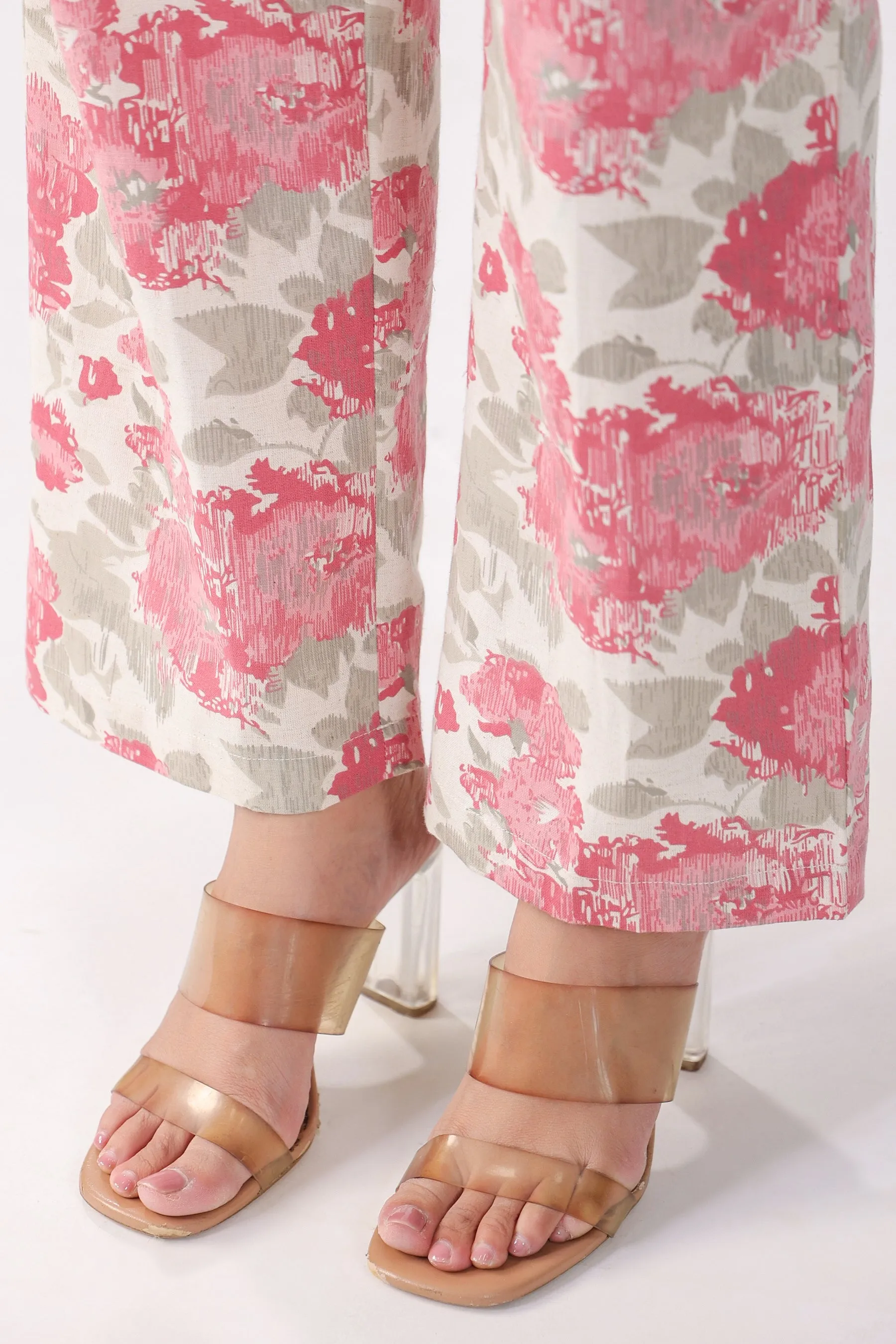 Watercolour Pink Florals on Off white Cotton Flex Jumpsuit