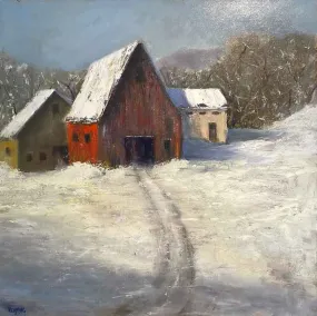 Winter Homestead -Oil Painting 24x24