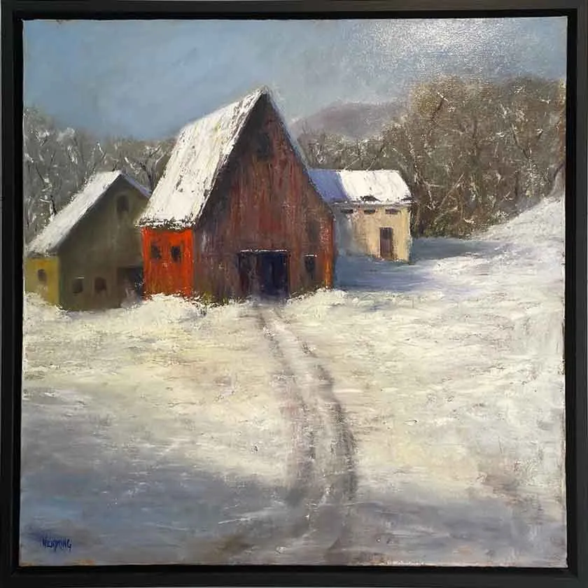 Winter Homestead -Oil Painting 24x24