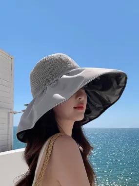 Women Summer Fashion Spliced Solid Sunproof Hat CC011