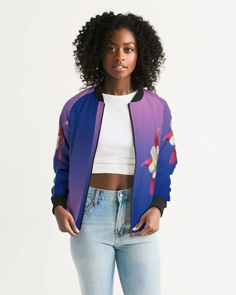 Women's Light Bomber Jacket One Flower