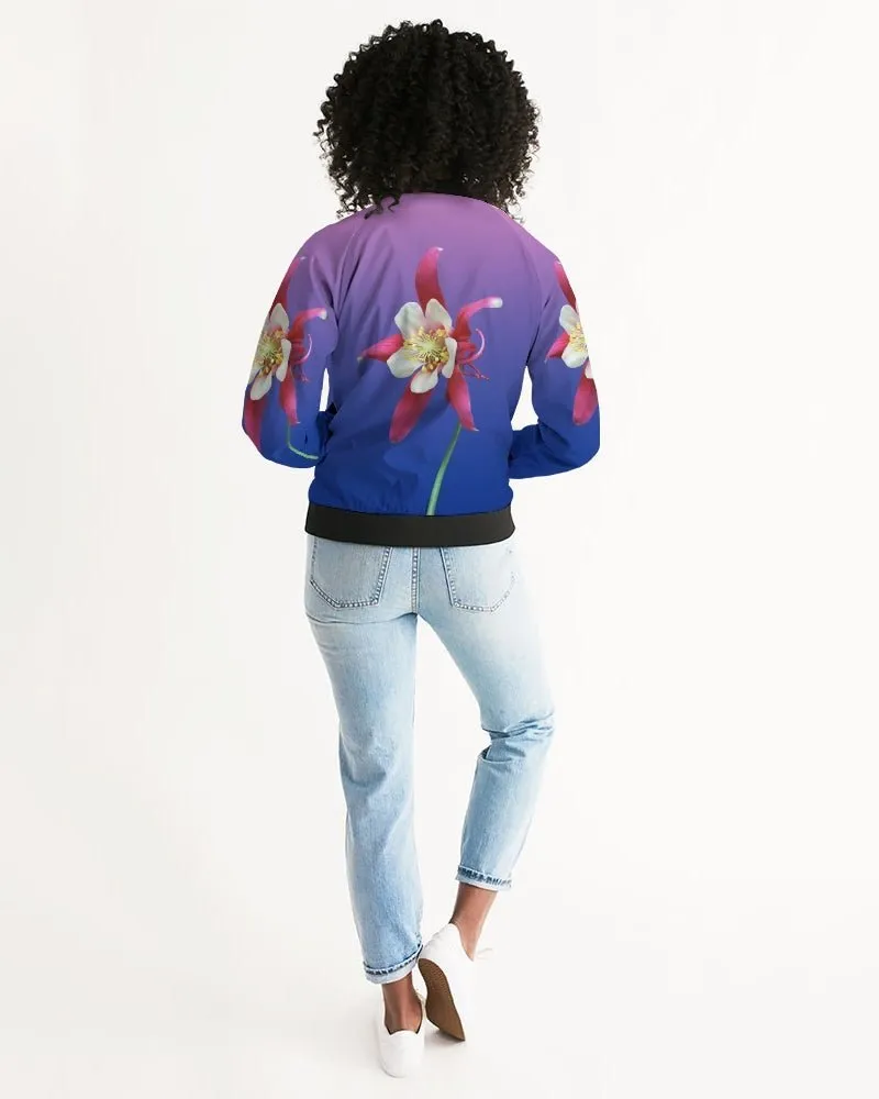 Women's Light Bomber Jacket One Flower