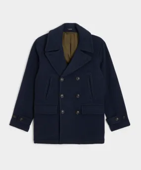 Wool Alpaca Peacoat in Navy