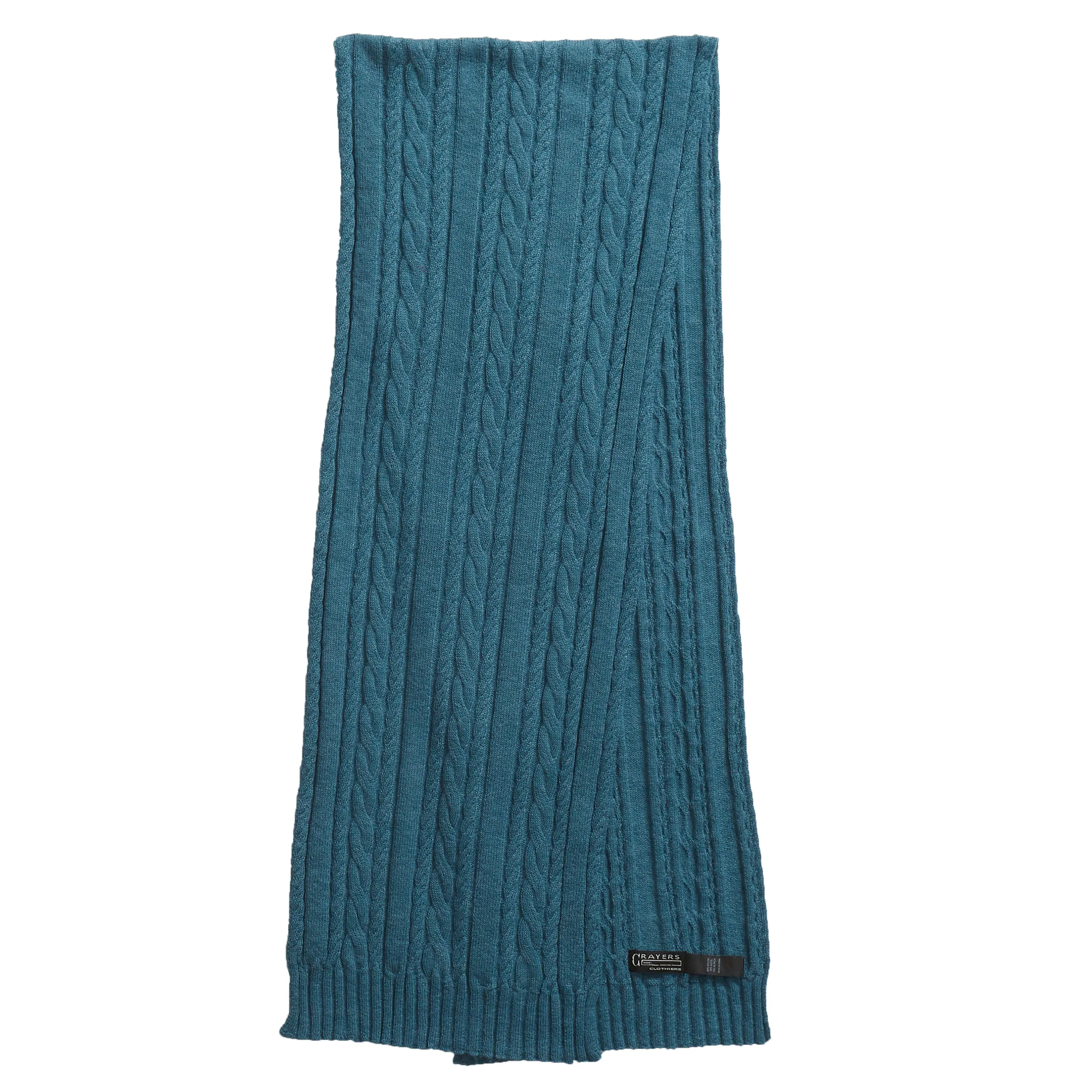 Yarmouth Cable Scarf - Blue Spruce