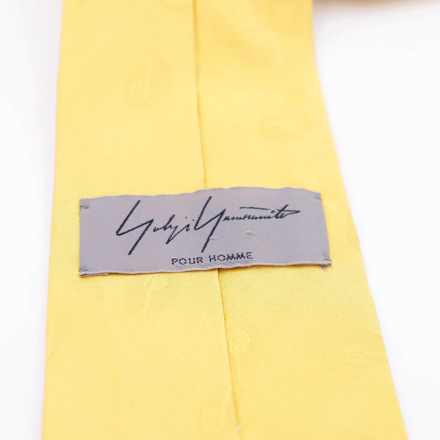 Yohji Yamamoto Pour Homme Silk Tie Yellow Tonal Oval Mens Necktie