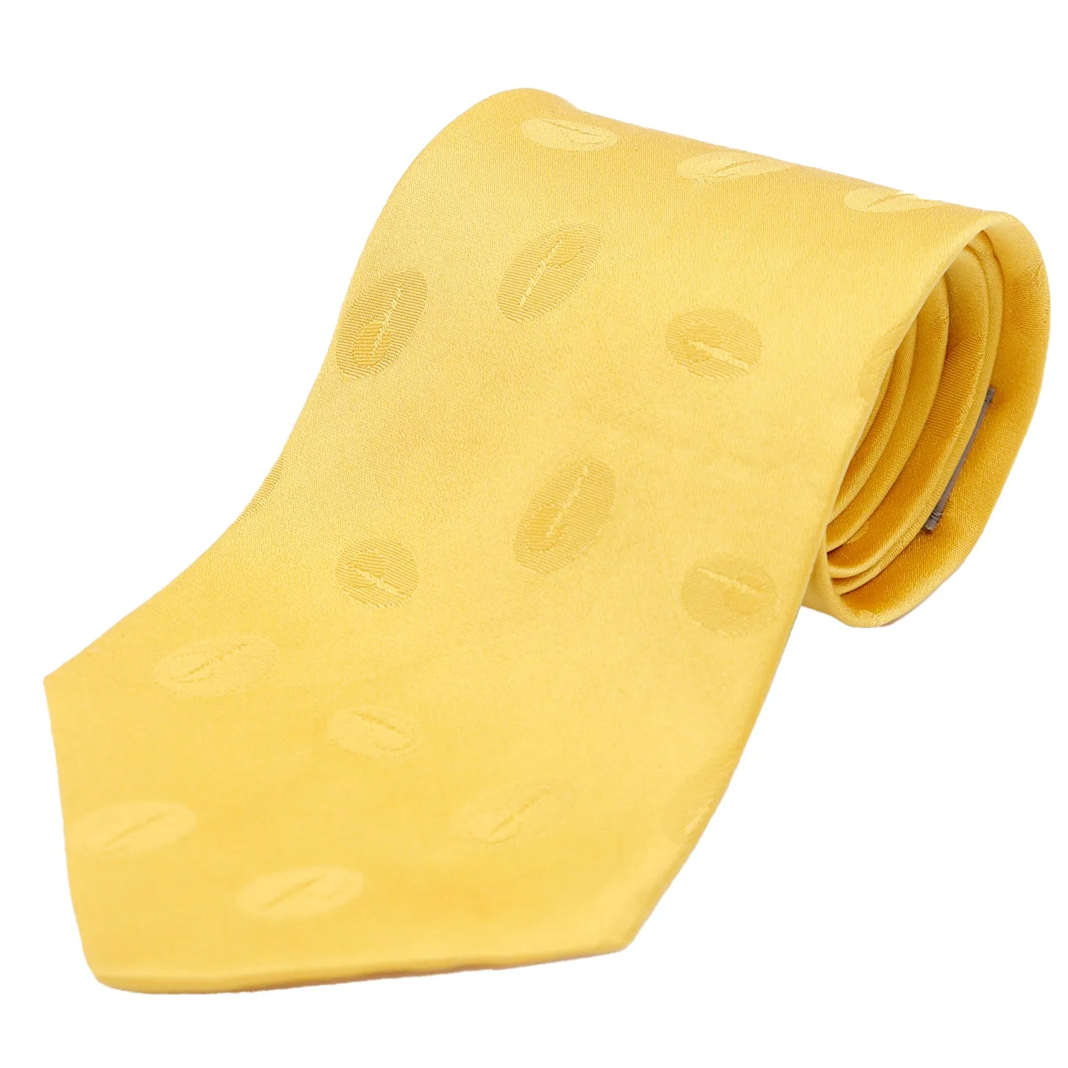 Yohji Yamamoto Pour Homme Silk Tie Yellow Tonal Oval Mens Necktie